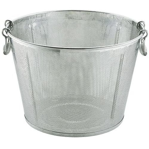 パンチング平底深型揚げざる 縦ビード補強入51cm