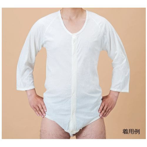 紳士・婦人共用 前開き7分袖ボディシャツ LL