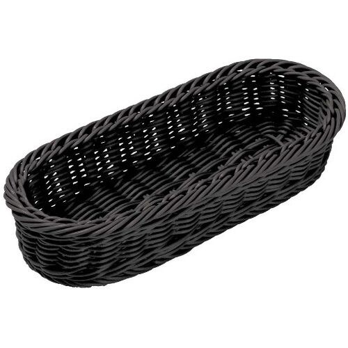 PPラタン 小判型カトラリーバスケット ブラック