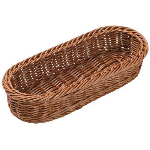 PPラタン 小判型カトラリーバスケット ブラウン