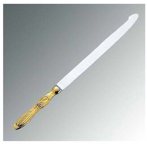18−8 ウェディングケーキナイフ すずらん 金
