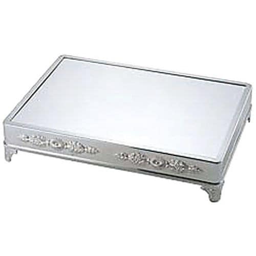 角ミラープレート足付 24インチ黒アクリル製バラ