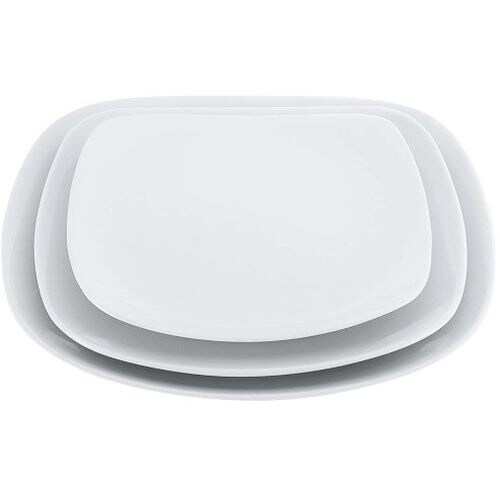 磁器 中華・洋食兼用食器 白撫角皿 22cm