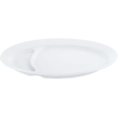 磁器 中華・洋食兼用食器 白仕切餃子皿