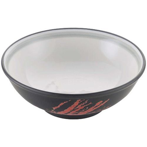 磁器 中華食器 黒釉筆流し 玉渕丼 7寸