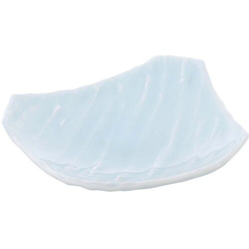 和食器コレクション 青白 波彫変形皿