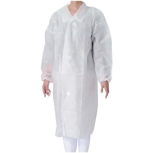 不織布 白衣(50枚)マジックテープ付 白 S