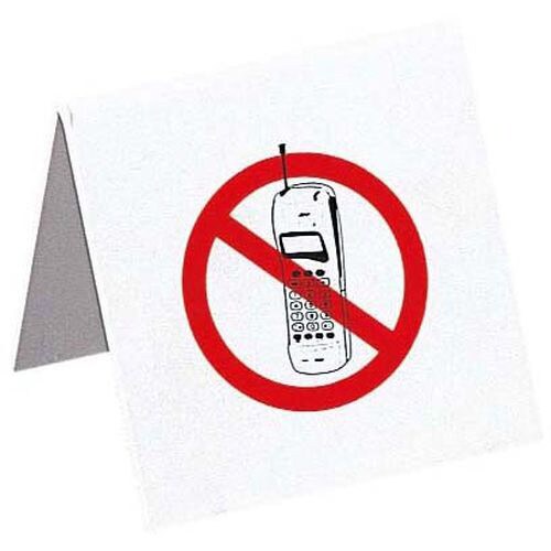 テーブルサイン 携帯電話禁止 IP−62 ホワイト