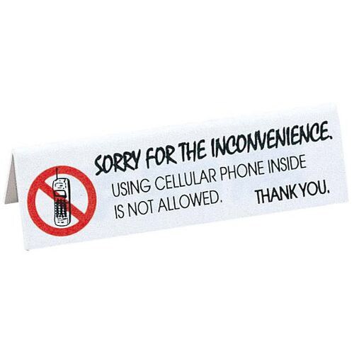 テーブルサイン 携帯電話禁止 IP−64 ホワイト