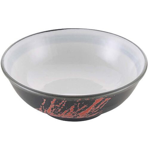 磁器 中華食器 黒釉筆流し 玉渕丼 6.5寸