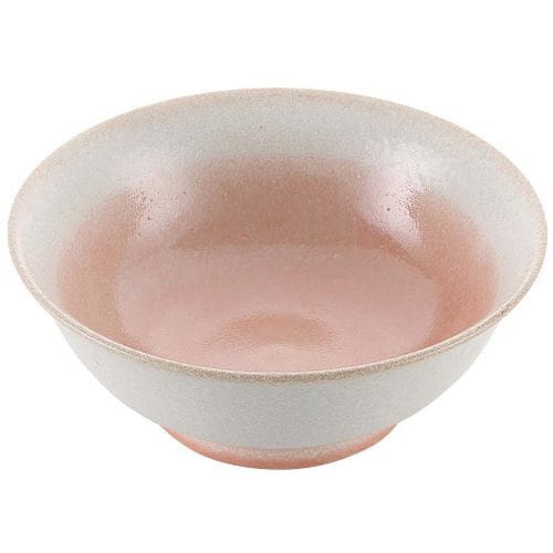 磁器 中華食器 釉彩ピンク 高台丼 6.8寸