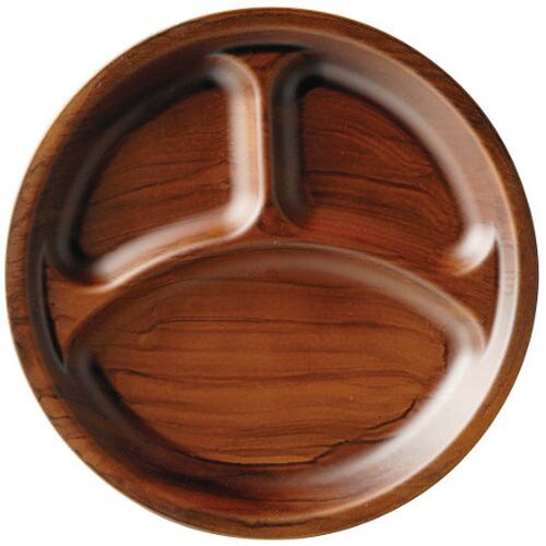 耐熱サークルビュッフェプレート チーク刷毛目