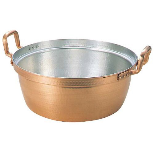 銅 段付鍋 錫引きあり 33cm 20600