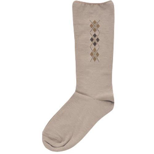 紳士柄しめつけません綿混ソックス ブラウン