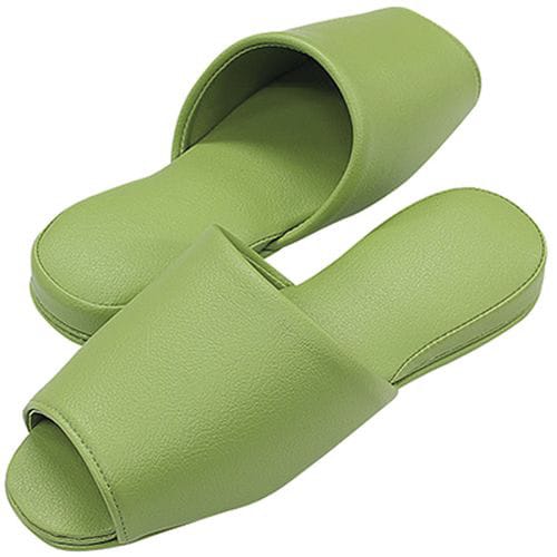 スリッパ抗菌カラーテンダー・6足入 前開き 緑