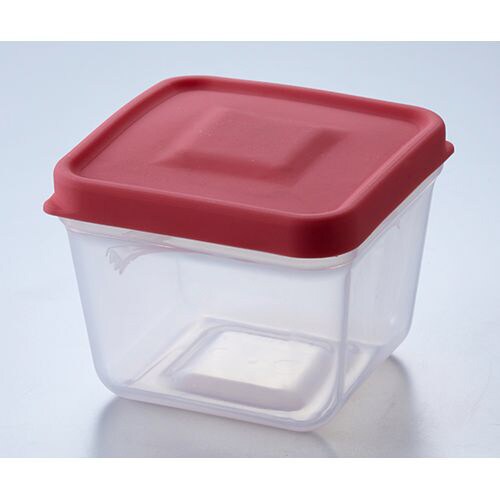 ふたがトングになる保存容器 サーモンピンク