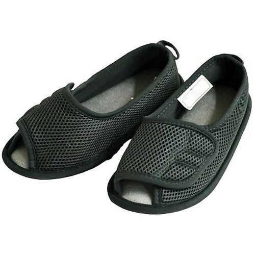 ささえルームシューズ(つま先開き)グレー L