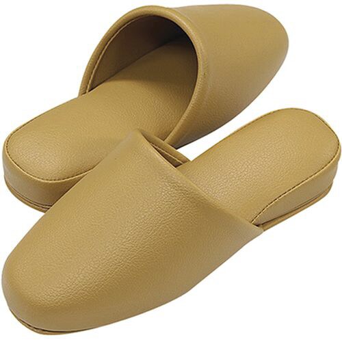 スリッパ(抗菌カラーテンダー) 前閉じ キャメル