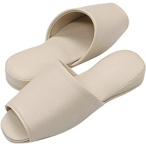 スリッパ(抗菌カラーテンダー) 前開き ベージュ