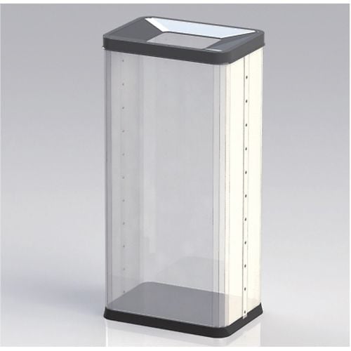 中身の見えるゴミ箱 角型ロータリー 22L