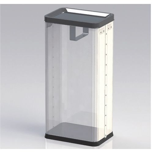 中身の見えるゴミ箱 角型ロータリー袋止め付 22L