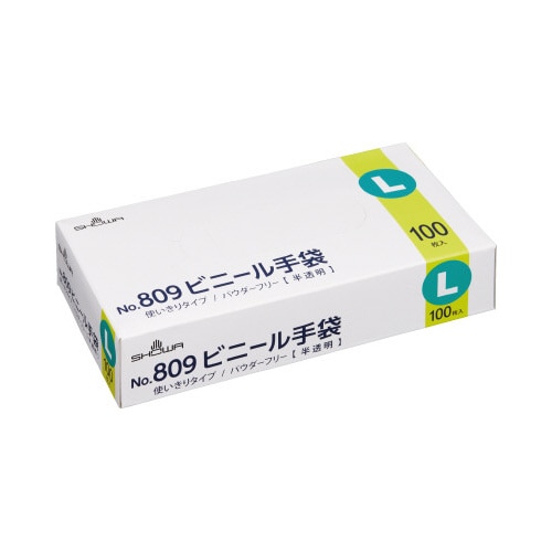 NO.809 ビニール手袋 100枚入 Lサイズ
