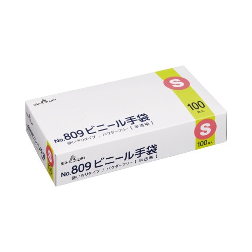 NO.809 ビニール手袋 100枚入 Sサイズ