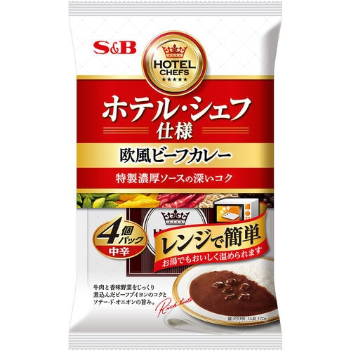 SB Hシェフ欧風カレー4P中辛 16個