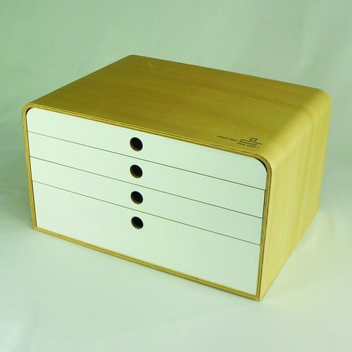 A4ファイルケース 引出4段 引出しホワイト