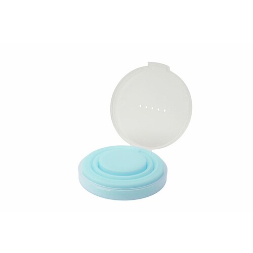 たためる携帯うがいコップ ケース付 ライトブルー