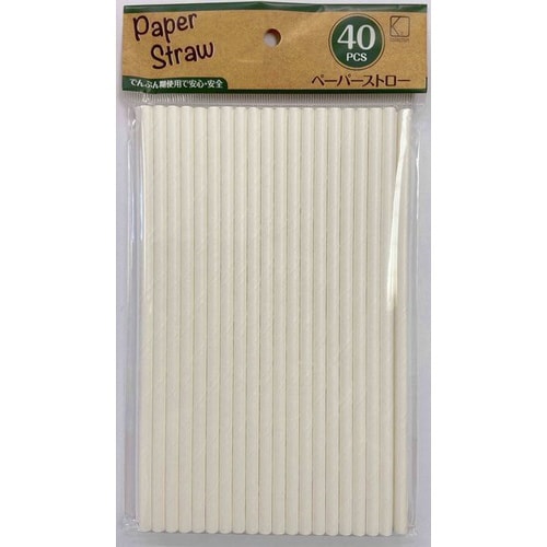 ペーパーストロー6×190mm40本入 WH