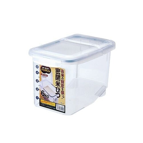 密閉米びつ 6kg(パッキン付) ナチュラル