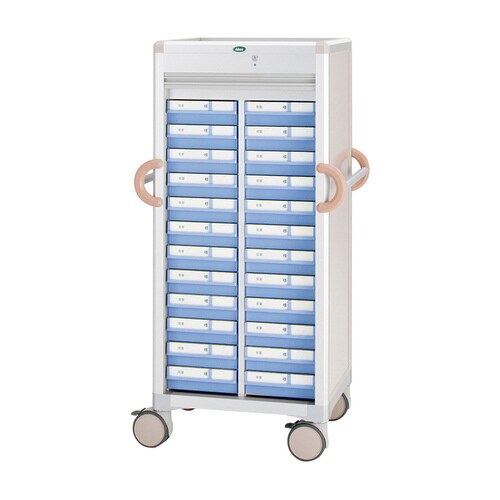 与薬カートL(24床用)YT−12(ピーチ/ブルー
