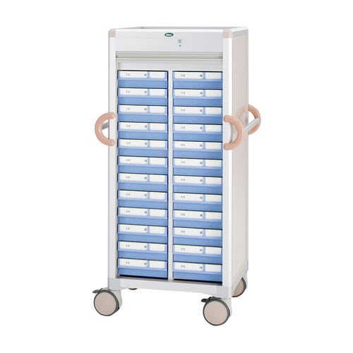 与薬カートL(24床用)YT−9(ピーチ/ブルー