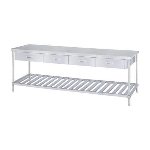 ステンレス作業台(両面引出付)W1800mm