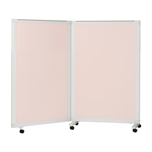 キャスター付衝立(180×150)ピンク