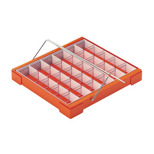 カラー散薬トレー(30人用)取手付(オレンジ)