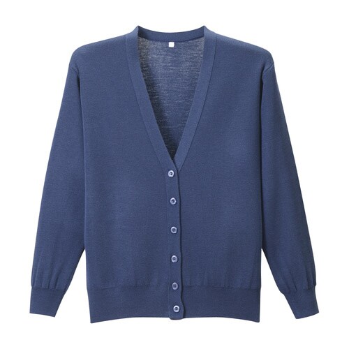 抗ピル長袖カーディガン(5L)オリエンタルネイビー