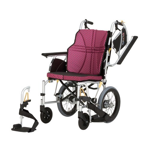 介助式車いす NAH−U2W 座幅400 ワイン