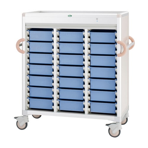 注射薬カート(21床用)ピーチ/ブルー