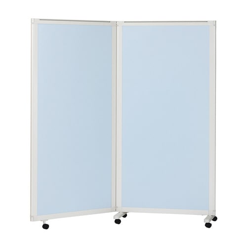 キャスター付衝立(180×180)スカイブルー