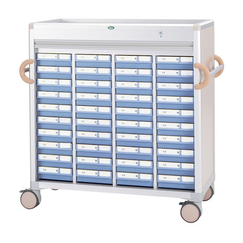 与薬カートL(40床用)YT−9(ピーチ/ブルー