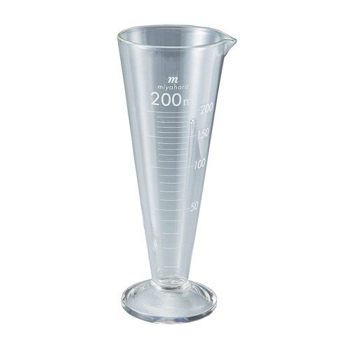 ミヤハラ液量計(円錐型)白目盛 200ml