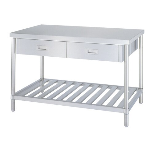ステンレス作業台(両面引出付)W1200mm