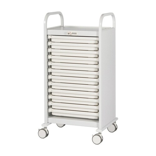 メディロック与薬カート(ダイアル)12段 ホワイト