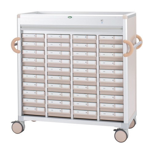 与薬カートL(40床用)YT−12(ピーチ/ピーチ