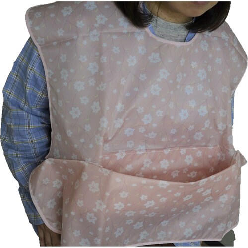 食事用エプロンLP もみじ柄(ブルー)