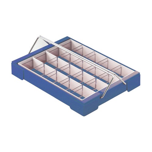 カラー散薬トレー(20人用)取手付(ブルー)