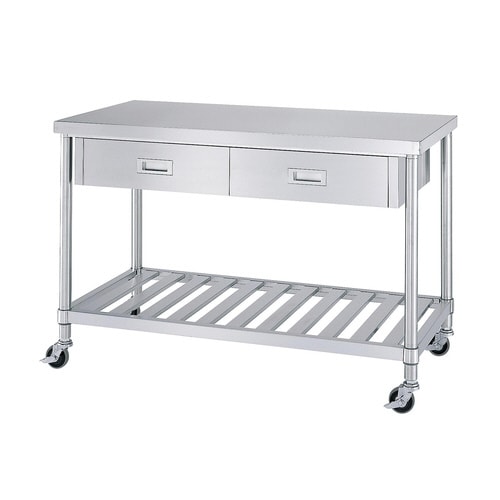 ステンレス作業台(片面引出付)W1200mm