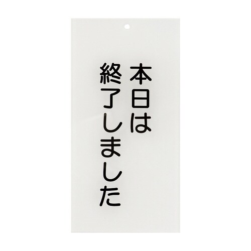 入口表示板「本日は終了しました」